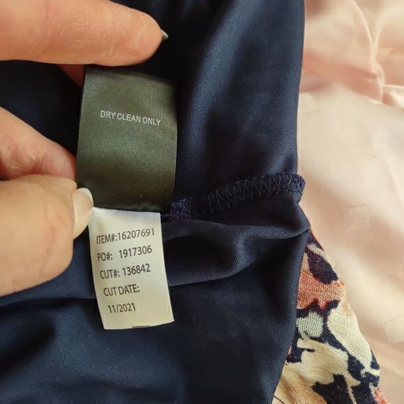 Torrid Navy Gauze Short Sleeve Skater Dress with Lace Collar Detail and Pockets - Picture 10 of 10